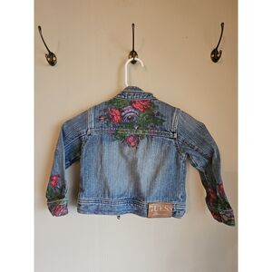 Guess denim jacket Painted Floral Flower kids Jean Jacket coat Size 4t